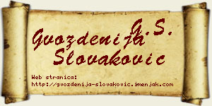 Gvozdenija Slovaković vizit kartica